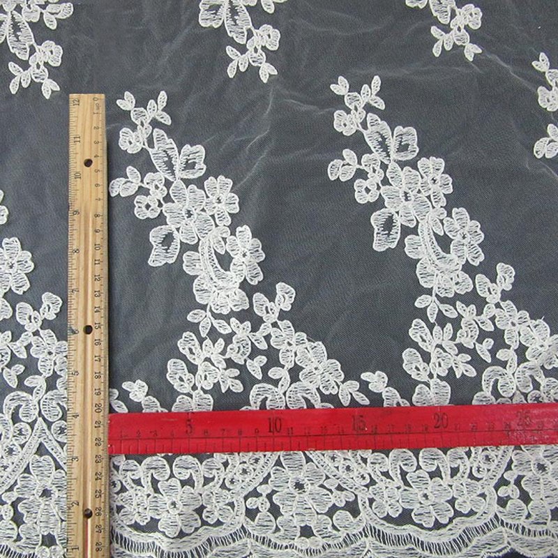 Sheer Lace Trim Polyester Sequin Fabric for Apparel Wholesale Supplier 4